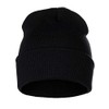 Classic Plain Cuffed Beanie Winter Knit Hat Skully Cap, Black