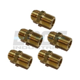 EDGE INDUSTRIAL 1/2" NPSM to 1/2" Male NPTF Brass Fitting Connector Fuel/AIR/Water/Oil/Gas/WOG (Qty 05)