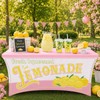 6FT Lemonade Spandex Tablecloth Lemon Theme Stretch Spandex Table Cover