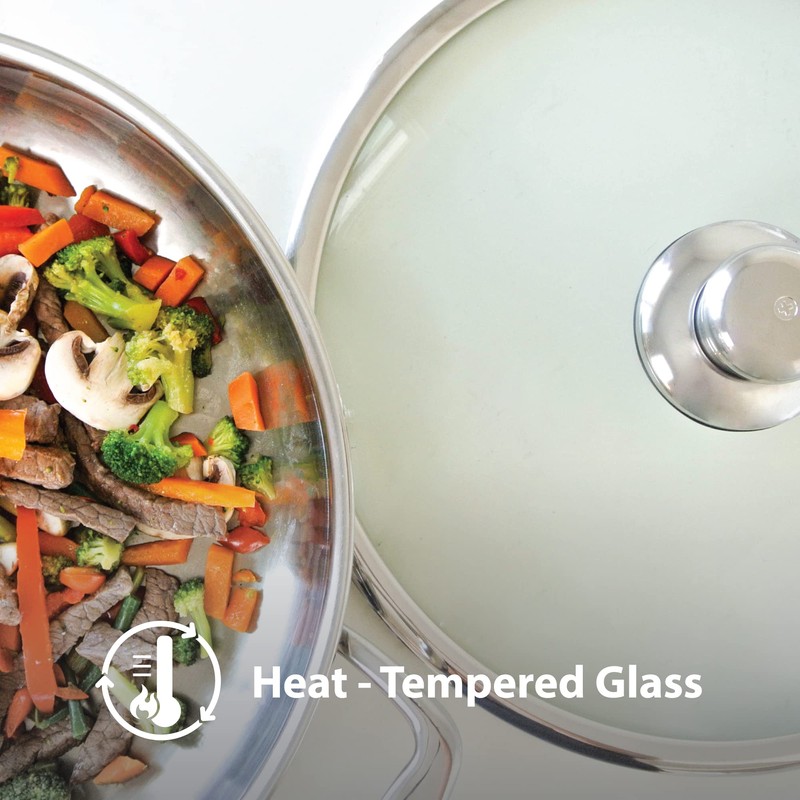 Swiss Diamond Premium Clad 5-Ply Stainless Steel 4.2 Quart Sauté