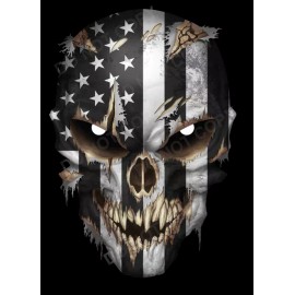 Decals by Haley USA AMERICAN FLAG SKULL STICKER DECAL CAR TRUCK WINDOW BUMPER PATRIOTIC VEHICLE
