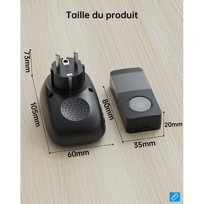 JeaTone Wireless Doorbell Outdoor Waterproof 150M IP55 Waterproof Electronic Doorbell
