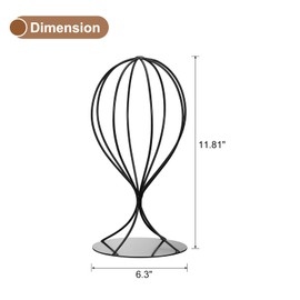 QUARKZMAN Hat Display Stand 1 Piece 12 Inch H - Metal Women Wardrobe Hat Stand Durable Stable Table Hat Hat Stand Wigs Holder for Fedora Hat Baseball Hat (Black)