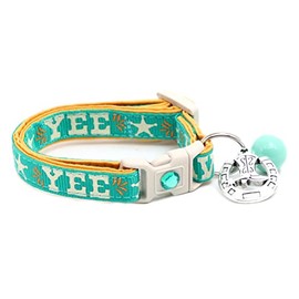 Western Cat Collar - Yee Haw- Safety - Breakaway - Charm and Bell - Pugs2Persians (Small(10lbs & Less), Turquoise)