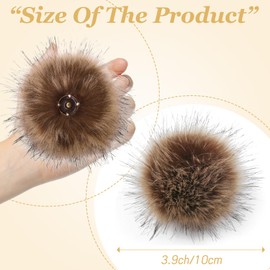 10 CM Pompoms for Knitted Hats, 12pcs Faux Fur Pom Poms for Hats, DIY Mixed Color Faux Fox Fur Pompoms Ball with Snap Button for Knitting Garments Hat Accessories (Classic Style)