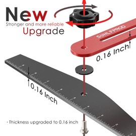SUNLFPROD Stair Tread Template Tool - Solid Stair Tread Gauge, Stair Tools for Stair Measuring Tool Stair Gauge Jig Stair Template Stair Step Tool Shelf Template Projects (Red-Gray)