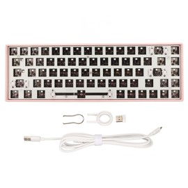 68 Key Mechanical Keyboard DIY Kit with RGB 5V DC Support Wireless 2.4G Type C Wired Bluetooth 3.0 5.0 Hot Swap Keyboard for IOS Pink