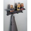 WENKO Ima Magnetic Hook Rack with Shelf, Metal with 4