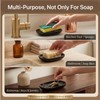 Houlishu Ceramic Soap Dish, Modern Black Bar Soap Holder for