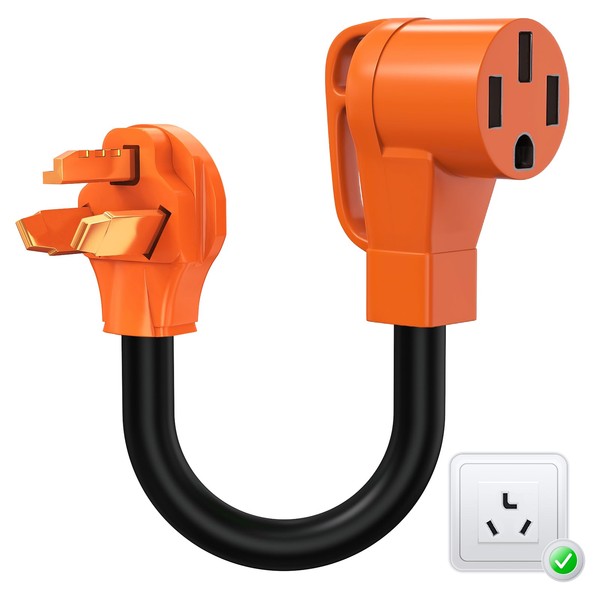 Tera Adapter Cord NEMA 10-30P to 14-50R: for 𝐀𝐥𝐥 𝐋𝐞𝐯𝐞𝐥 𝟐 𝐄𝐕𝐬 𝐑𝐕𝐬 Tesla Heavy Duty 30 Amp Dryer to 50 Amp Conversion Adapter with Grip Handle ETL UL TSCA Listed STW 10 Gauge