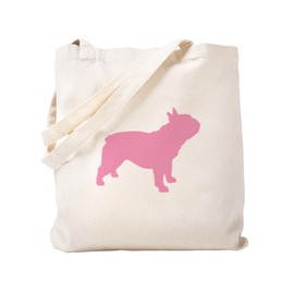 CafePress Pink French Bulldog Natural Canvas Tote Bag, Reusable Shopping Bag