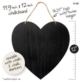 Plaid, Unpainted Chalkboard Heart Plaque, for DIY Arts and Crafts Projects