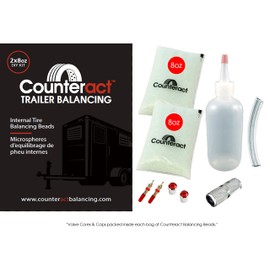 Counteract DIYTK8-2 Do It Yourself Tire/Wheel Balancing Beads Kit – All Trailers, Enclosed Trailer, Utilitiy Trailer, (2) 8oz DIY Bead Bags, (2) Valve Caps and Cores, (1) Core Remover, Injector Bottle