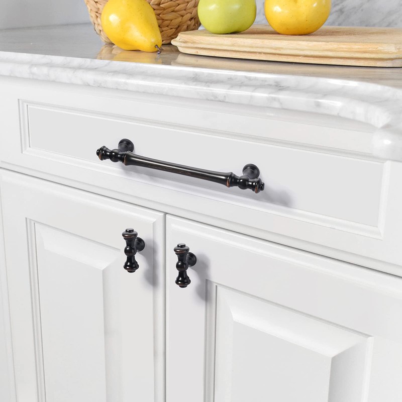 Asidrama 6 Pack 5 Inch(128mm) Oil-Rubbed Bronze Kitchen Cabinet Handles,