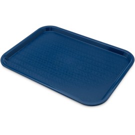 Carlisle FoodService Products CT121614 Café Standard Cafeteria / Fast Food Tray, 12" x 16", Blue