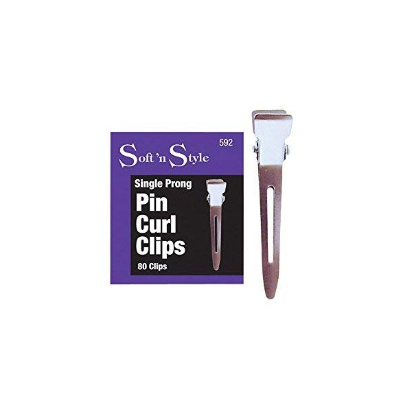 Soft N Style Beauty Salon 80 Single Prong Pin Curl Hair Styling Clips HC-592,One Size