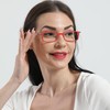 KoKoBin Ultra-thin anti-blue reading glasses, anti-glare glasses,Red 2.00