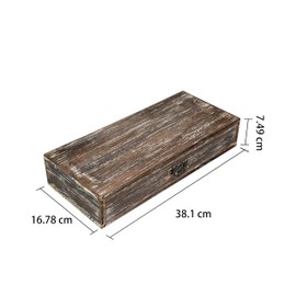 Wooden Desk Storage Box Desk Accessories Farmhouse Rectangle Desktop Storage Box with Drawer, Retro Dark Brown Desktop Office Supplies, No Assembly Required, Easy to Use, Stationery, Cosmetics, Desk