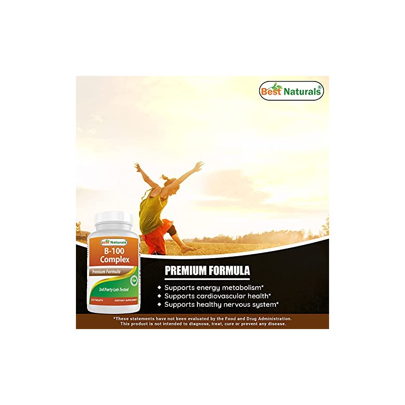 Best Naturals B-100 Complex for adults, 120 Tablets