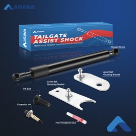 ARANA Tailgate Assist Shock for 2007-2019 Chevy Silverado & GMC Sierra 1500 2500 3500 HD, Slow Drop Truck Tailgate Mods Damper Kit, Sliver