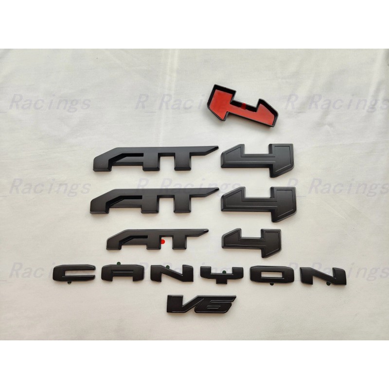 GMC 5PCS Matte Black Door Rear AT4 Canyon V6 OVERLAY