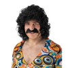 Wicked Costumes Adult Mens Perm with Tash - Black
