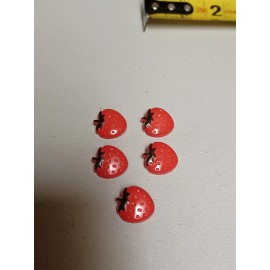 Lot Of 5 Strawberry Novelty Shank Buttons