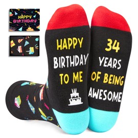Zmart 34th Birthday Gifts Ideas for Men - Socks for 34 Year Olds, 34th Birthday Socks, Best Gifts for 34 Year Old Man Woman