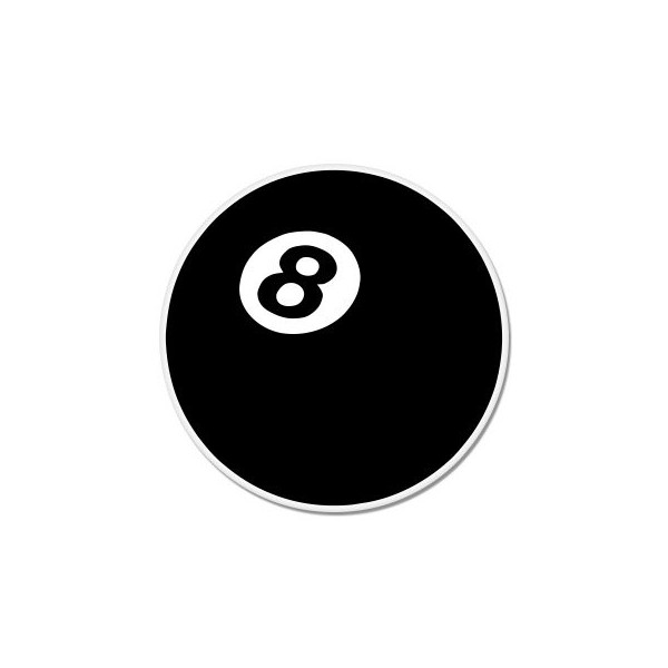 Magic Eight Ball Vinyl Sticker - Car Phone Helmet -
