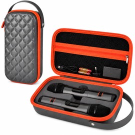 GWCASE PU Leather Microphone Case for JBL Wireless Two Mic System
