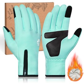 RIGWARL Waterproof Winter Gloves for Men Women Cold Weather, Touchscreen Running Gloves with Adjustable Zipper Wrist for Hiking Cycling Fishing Outdoor Work