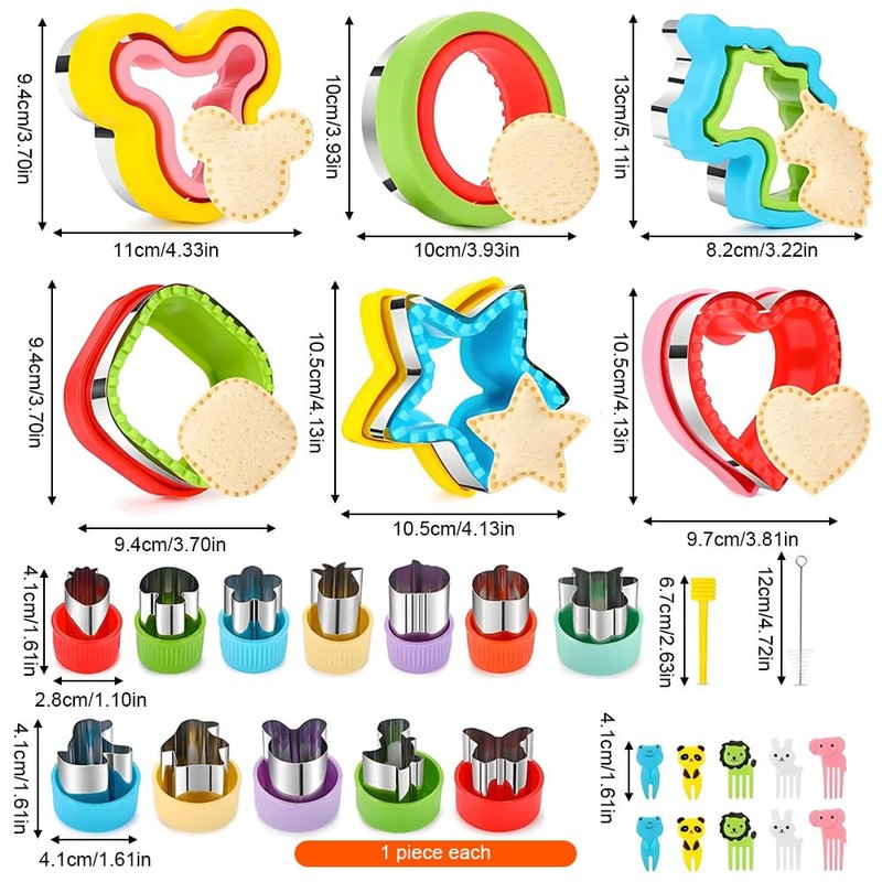 Sandwich Cutters for Kids, 30 Pack Cookie Cutters for Kids,