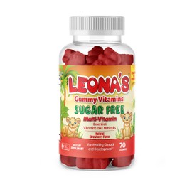 LEONA'S Halal Kids Multivitamin Gummies, SugarFree, Gelatin-Free, Vitamin A, C, D3, E, B6, B12, Folic Acid, Biotin, Zinc, Cholin, Iodine, Inositol 70 Gummies (35 Servings), Made in USA