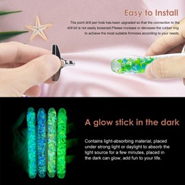 Avimegii 19PCS Diamond Art Pens Luminous 5D Diamond Painting Pen, 40% Thicken Comfort Grip Diamond Painting Accessories Tools with 12Pcs Pen Tips, Green