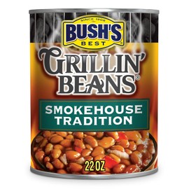 Bush's Best Grillin' Beans, Smokehouse Tradition, 22oz Can (Pack of 12)