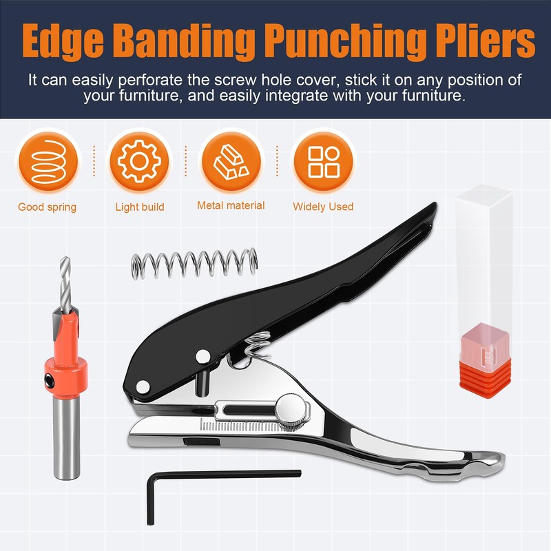 Aswalling 2 Pcs Woodworking Tool Plier Card Hole Punch Set