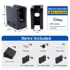 Muzata 4Pack Adjustable Glass Clamp for Thickness 5/16"-1/2"(8mm-12mm) Black Square