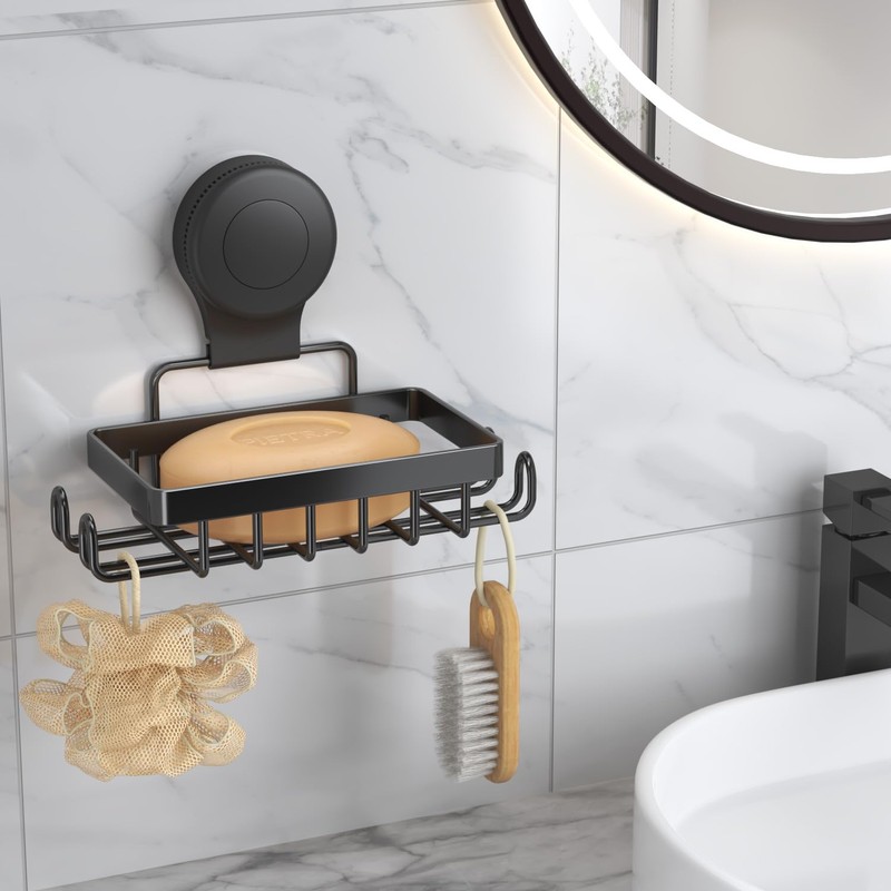 Soap Holder Bar Dish Suction Cup, Bar Shampoo Rack for