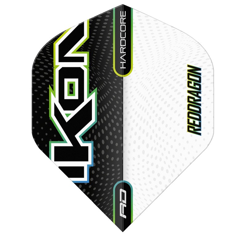 RED DRAGON Hardcore Radical Black & White Ikon Dart Flights