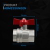 kör4u Ball Valve Brass with T-Handle Red on Both Sides