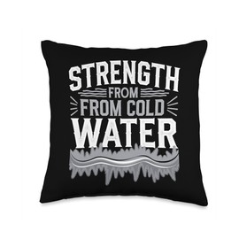 Ice Bath and Cold Shower Wellness Cold Therapy Recovery Tee Throw Pillow