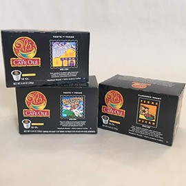 HEB Cafe Ole Coffee Variety 36 Single Serve Coffe Cups (12@ San Antonio, Houston, Texas Pecan)