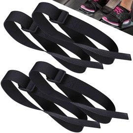 Seenelling Rowing Machine Adjustable Foot Straps Compatible With Concept 2 Rower Fitness, 4 Pack Replacement Reusable Straps