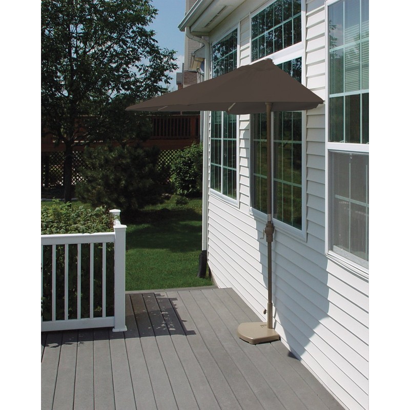 Blue Star Group Off-The-Wall Brella Olefin Half Umbrella, 9'-Width, Chocolate