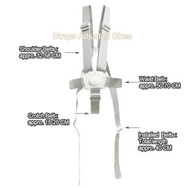 Fitzulam High Chair Straps, Universal Replacement Harness Strap Belt for Chair Compatible for Tripp Trapp HighChair (White)