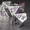 Sage's Portal Petrified Flowers Metal DND Dice 7 Piece Polyhedral