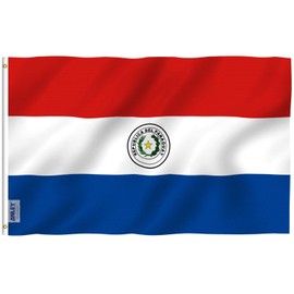 Anley Fly Breeze 3x5 Feet Paraguay Flag - Vivid Color and Fade Proof - Canvas Header and Double Stitched - Paraguayan Flags Polyester with Brass Grommets 3 X 5 Ft
