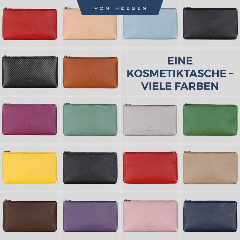 VON HEESEN Cosmetic Bag Toiletry Bag, Black carbon, medium /