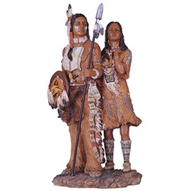 George S. Chen Imports SS-G-11334 Native American Couple Collectible Indian Figurine Sculpture Statue