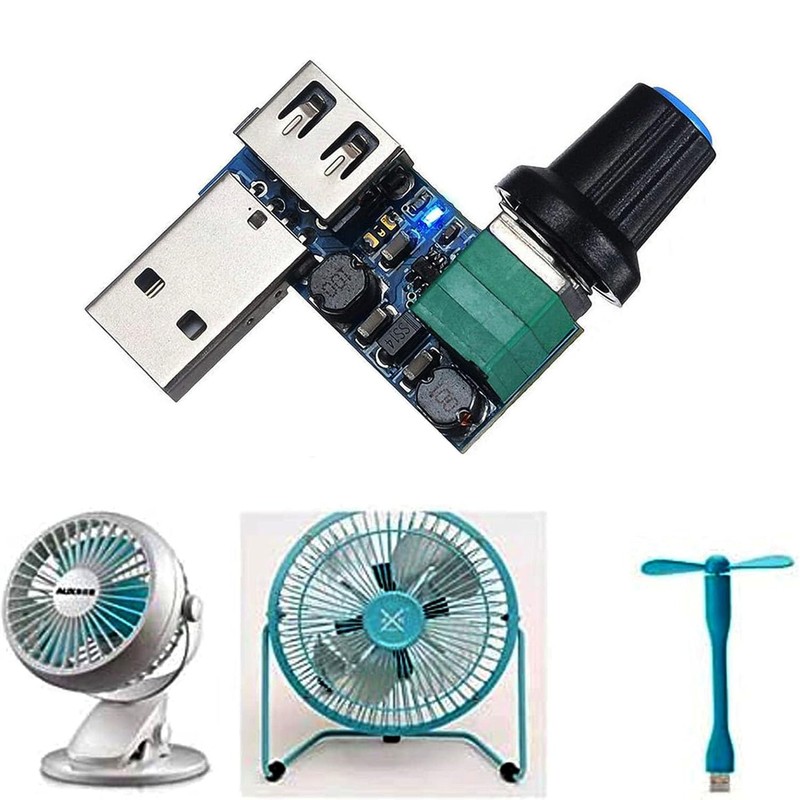 RUNCCI-YUN 2 Pack USB Fan Speed Controller, Mini Fan Speed
